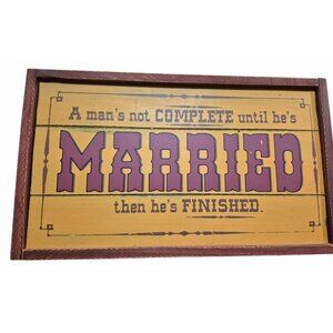Rustic Wooden Wall Sign 12x16 Hand-Painted With Humorous Quote & Hanging Hook